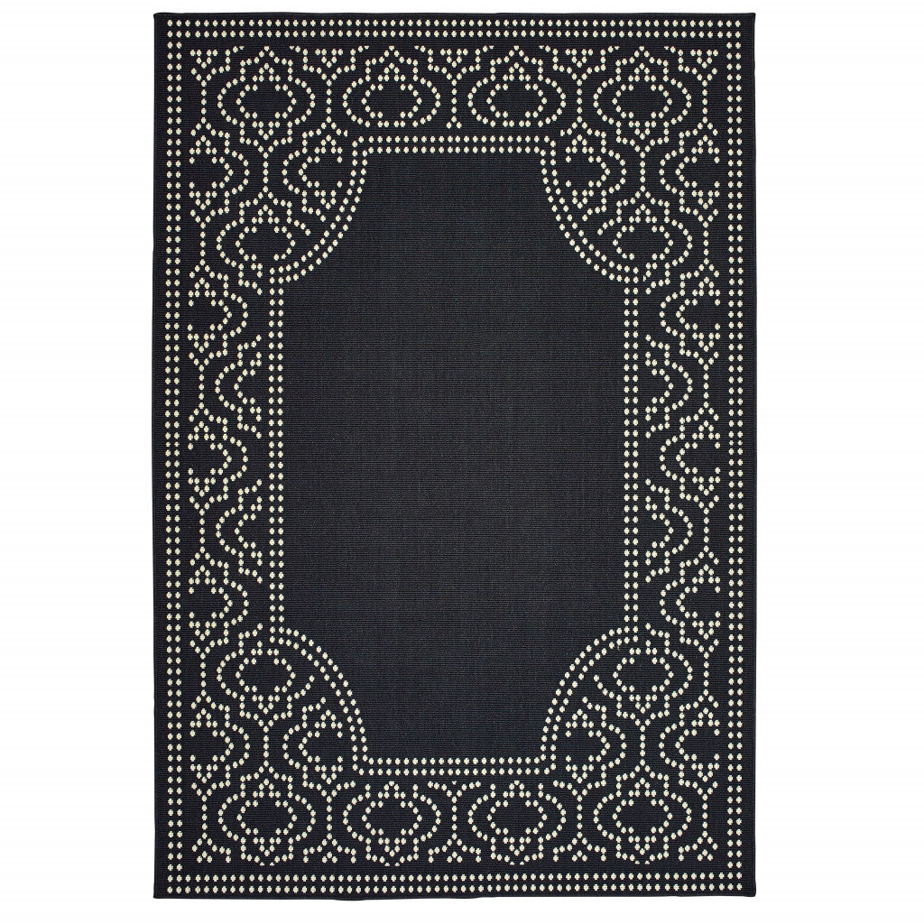 2' X 4' Black Stain Resistant Indoor Outdoor Area Rug