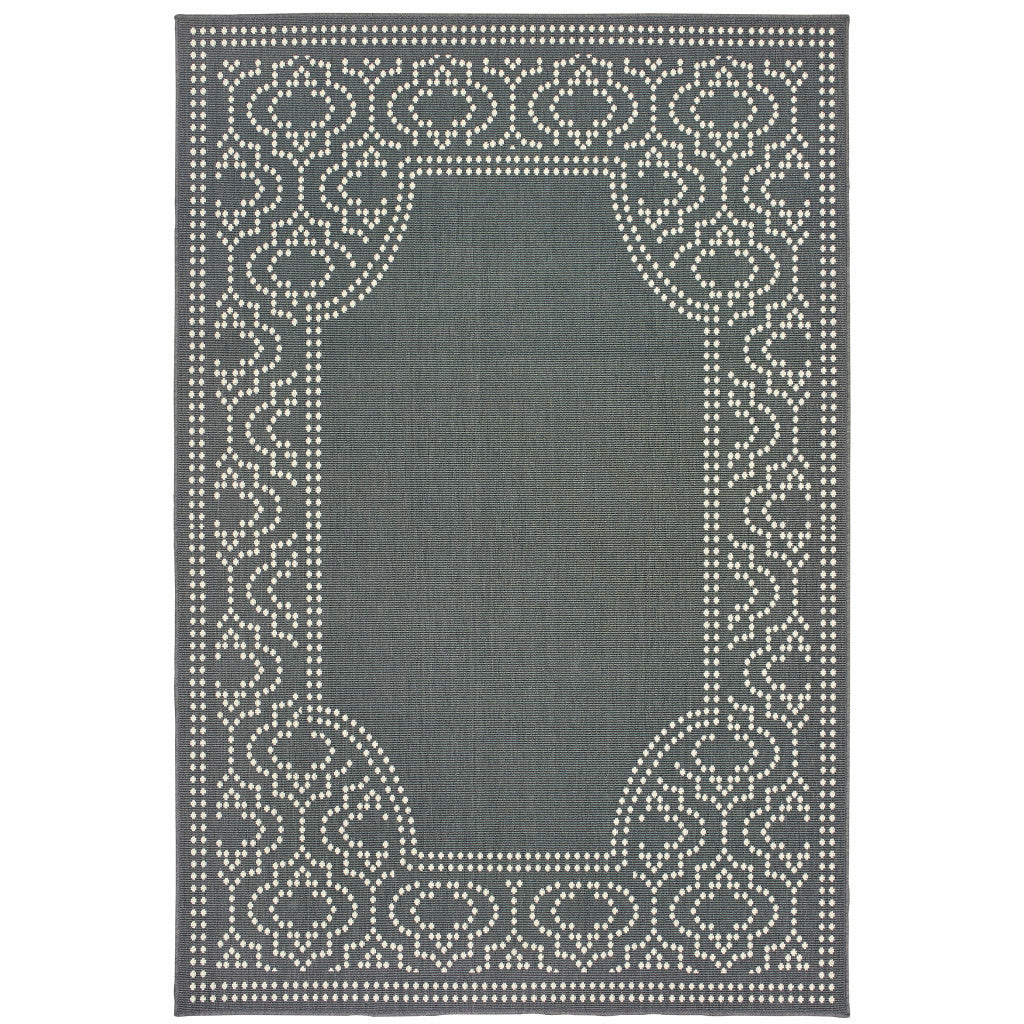 2' X 4' Grey Stain Resistant Indoor Outdoor Area Rug