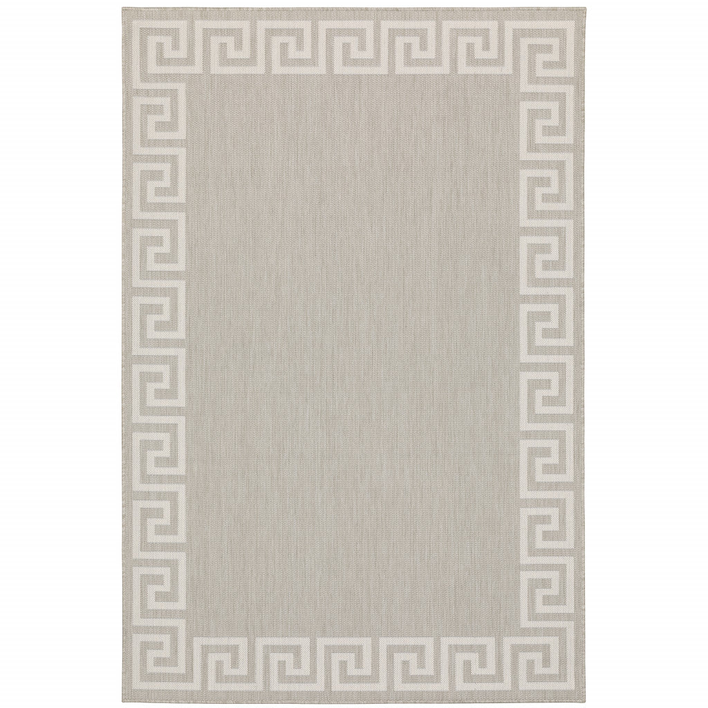 5' X 7' Grey Stain Resistant Indoor Outdoor Area Rug