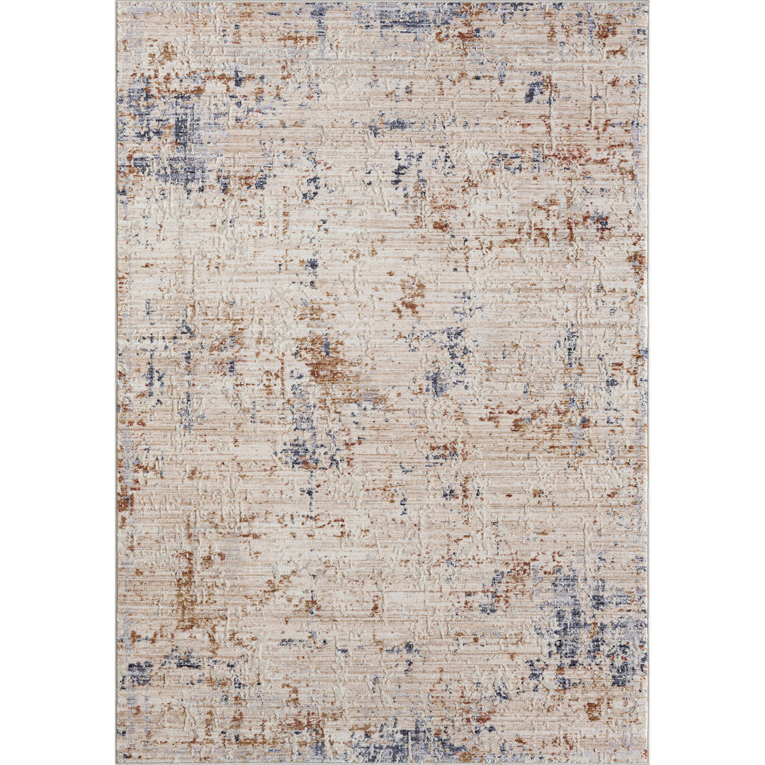 5' X 8' Ivory And Blue Abstract Area Rug