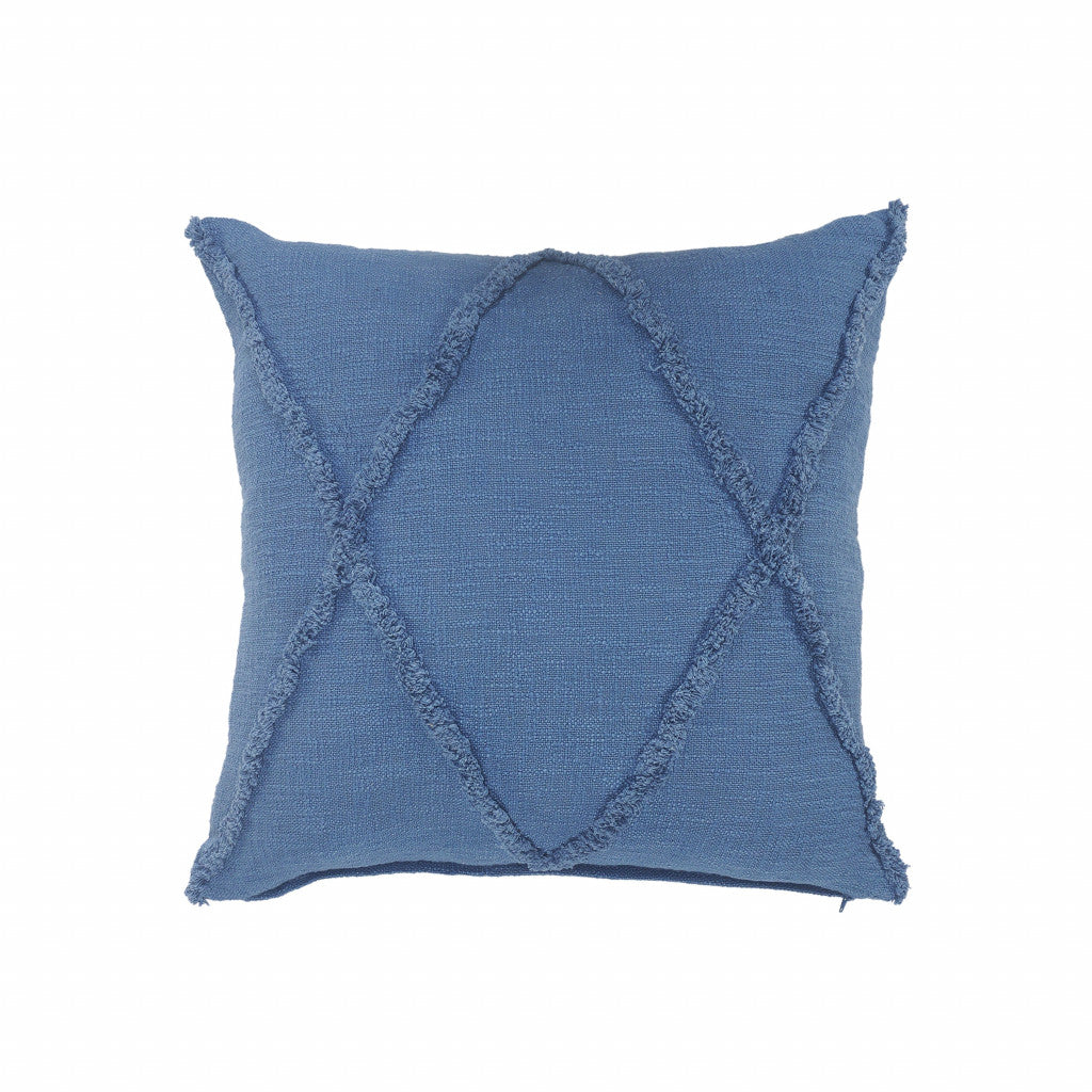 26" X 26" Cobalt Blue 100% Cotton Zippered Pillow