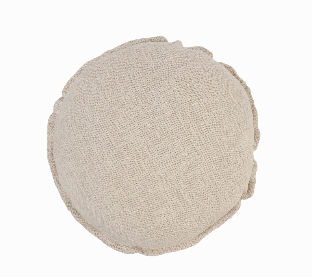 20" X 20" Round Birch Round 100% Cotton Zippered Pillow