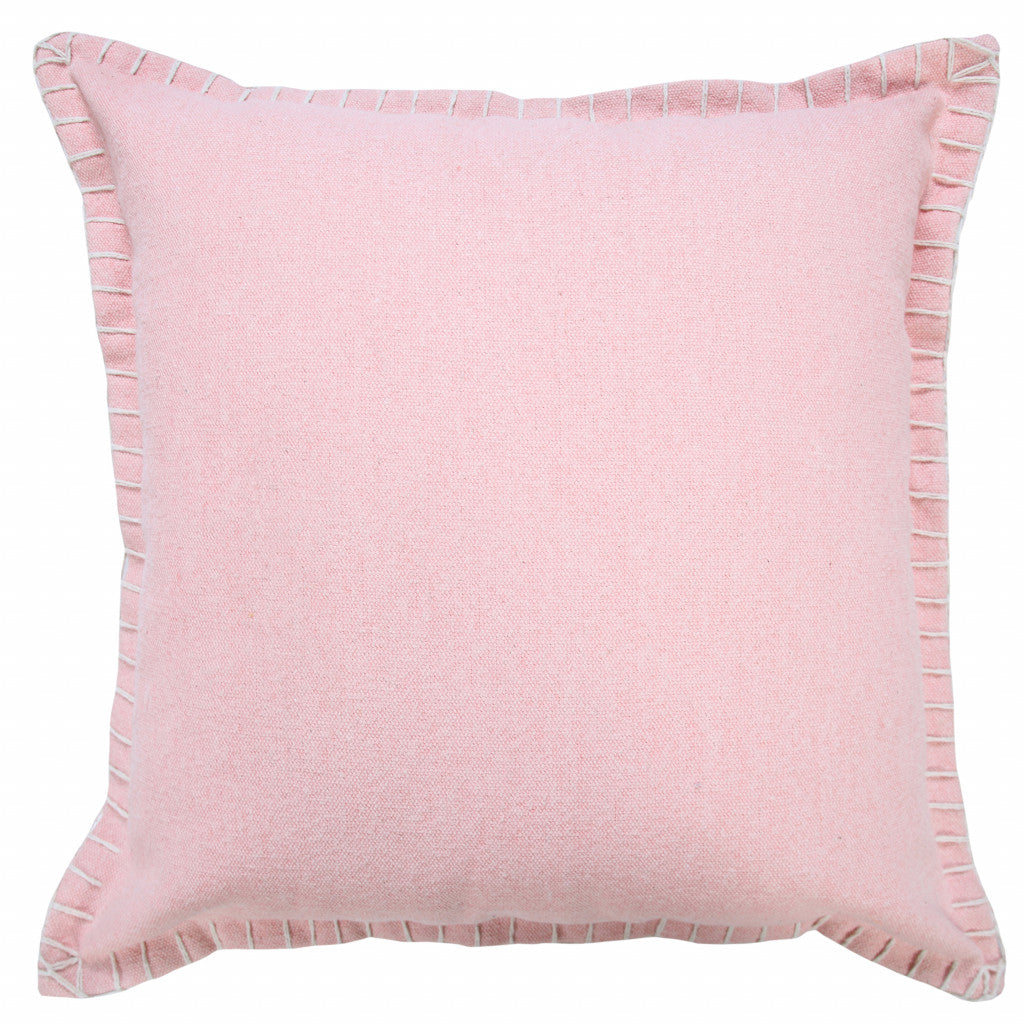 20" X 20" Light Pink 100% Cotton Zippered Pillow