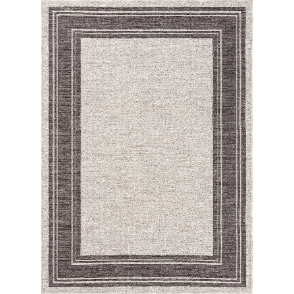 5' X 7' Gray And Ivory Indoor Outdoor Area Rug