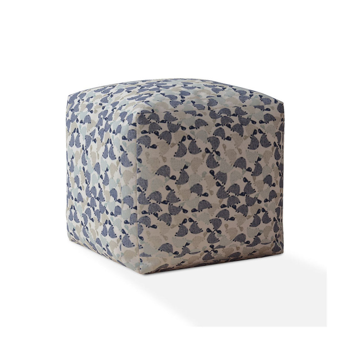 17" Beige Cotton Turtle Pouf Cover