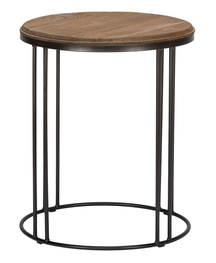 20" Black Solid Wood Round End Table