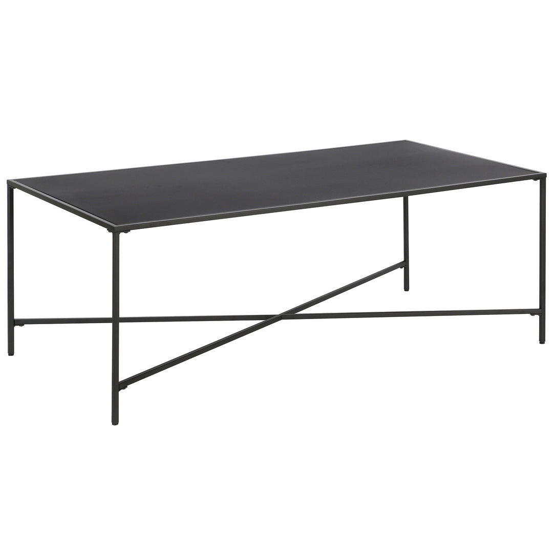 48" Black Steel Rectangular Coffee Table