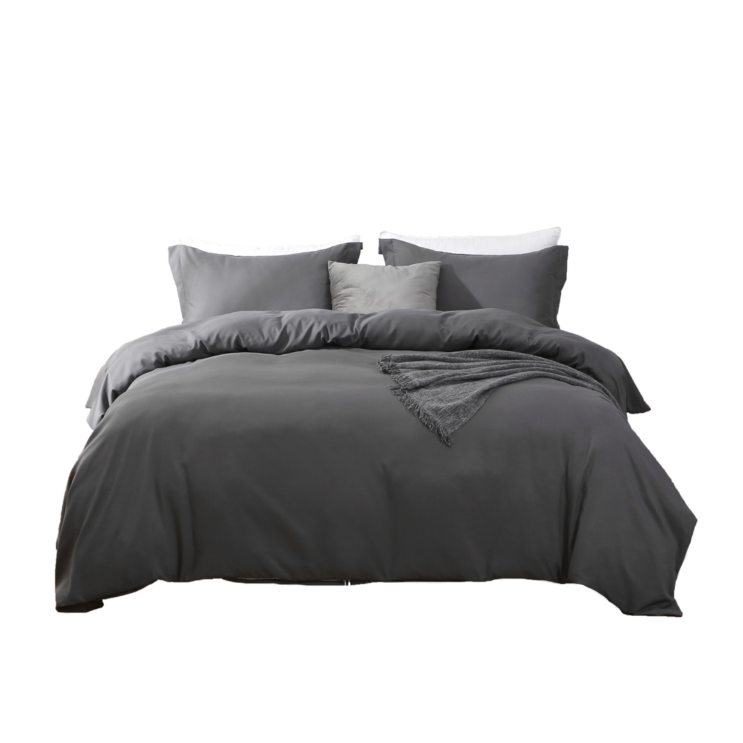 Dark Slate Gray King Microfiber 1400 Thread Count Machine Washable Duvet Cover Set