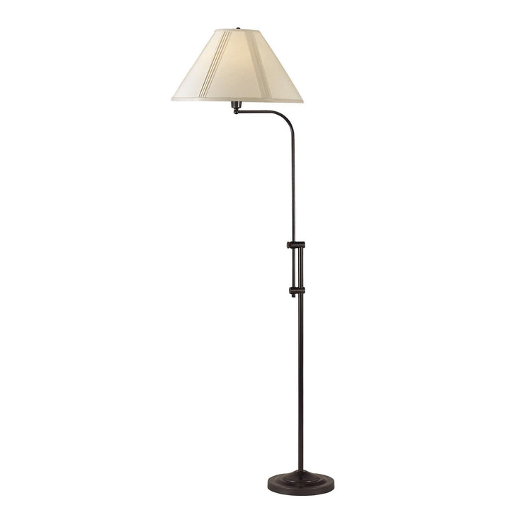 68" Bronze Adjustable Traditional Shaped Floor Lamp With Beige Empire Shade