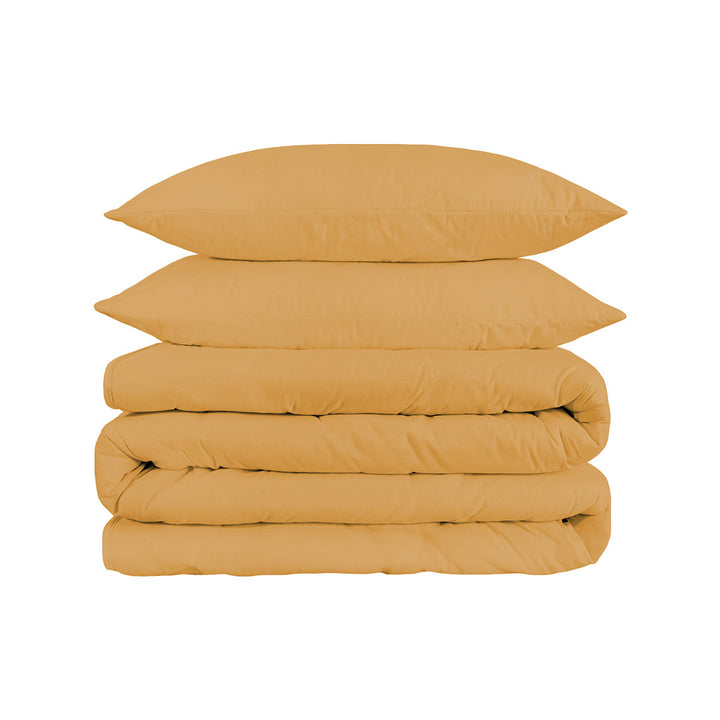 Gold Queen Cotton Blend 1200 Thread Count Washable Duvet Cover Set