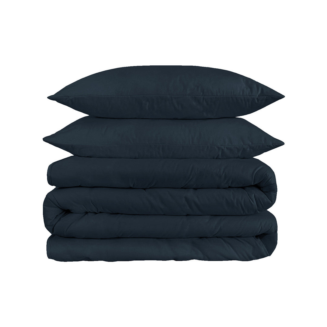 Navy Blue King Cotton Blend 1200 Thread Count Washable Duvet Cover Set