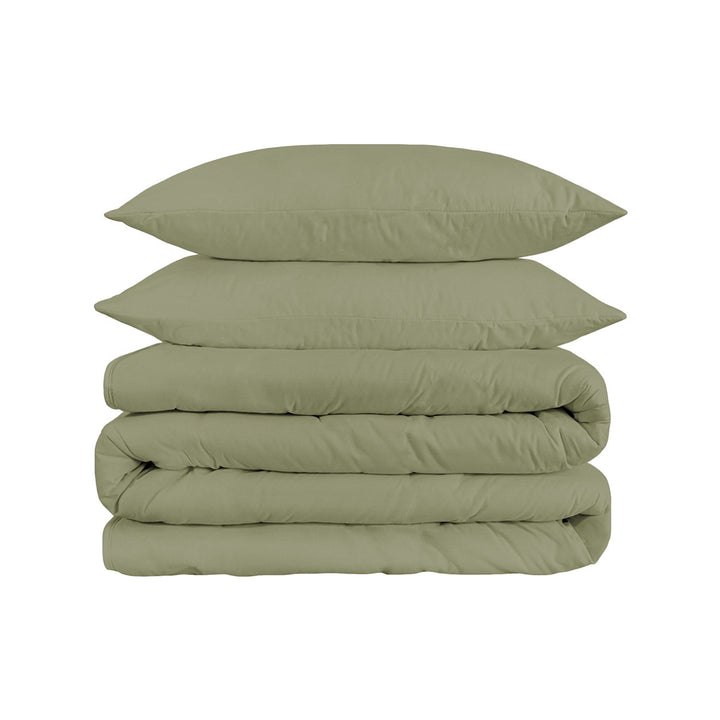 Sage Queen Cotton Blend 1500 Thread Count Washable Duvet Cover Set