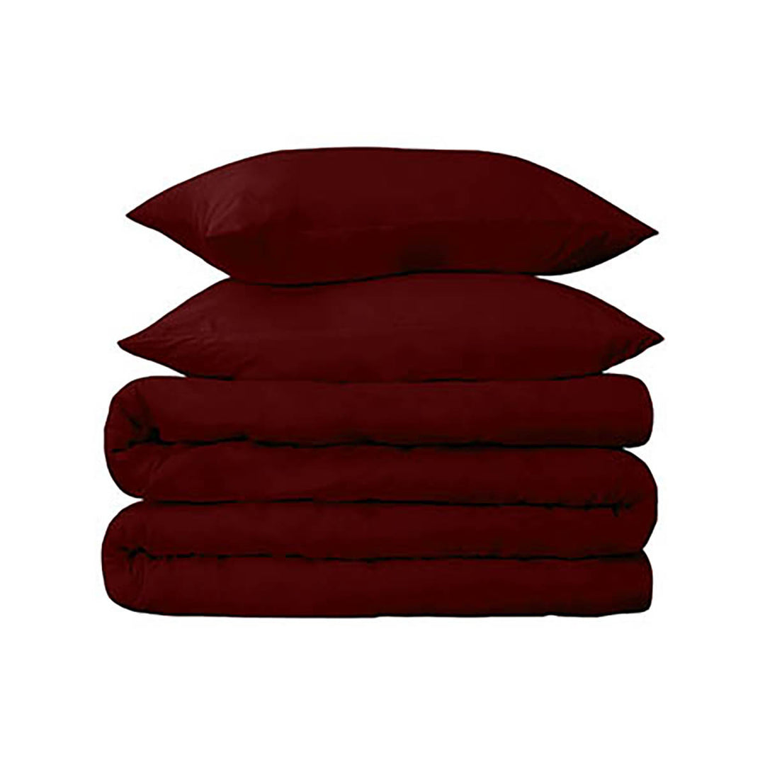 Burgundy King Cotton Blend 650 Thread Count Washable Duvet Cover Set