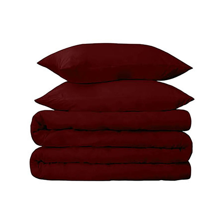 Burgundy King Cotton Blend 650 Thread Count Washable Duvet Cover Set