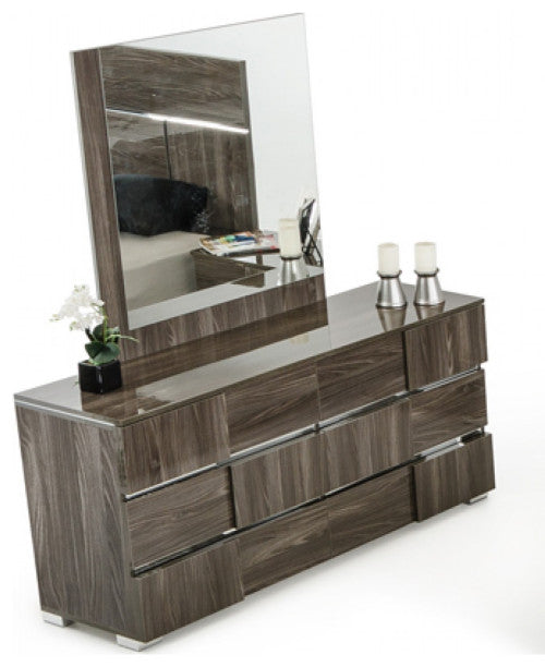 39" Ebony Mdf Veneer And Glass Mirror