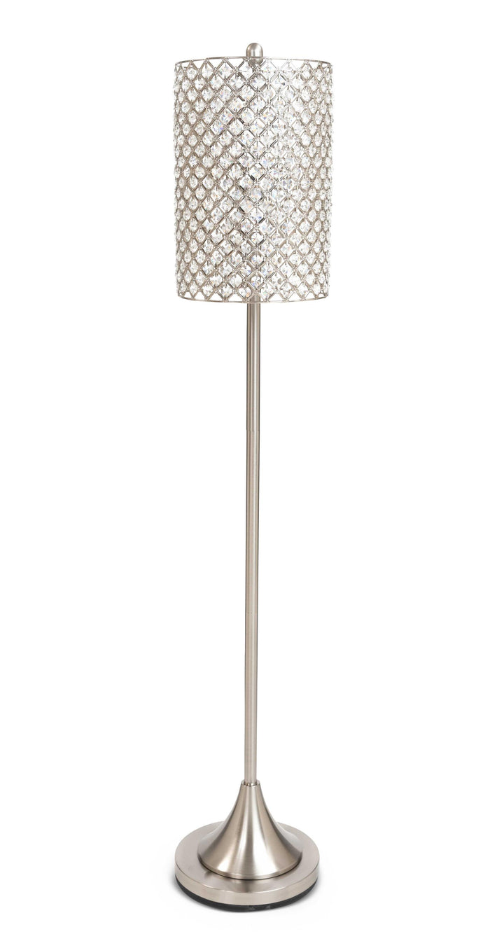 62" Drum Shade Crystal Bead Metal Floor Lamp