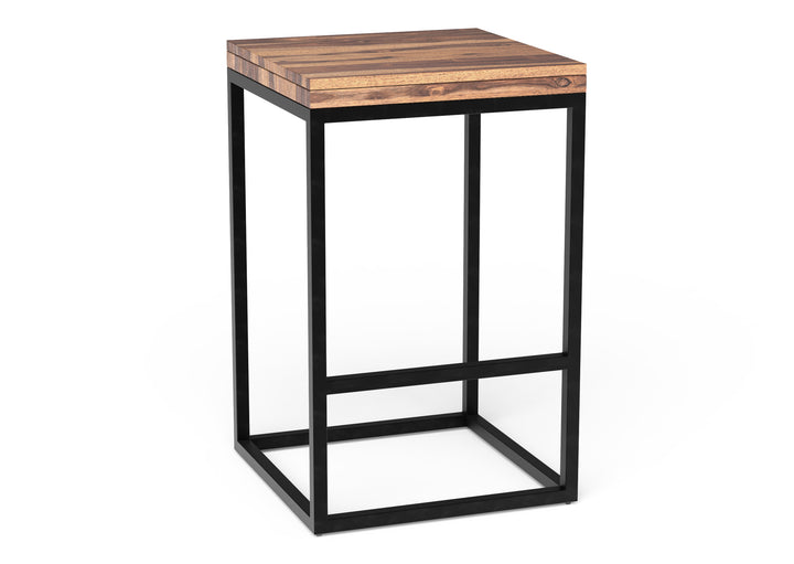 Squared Off Natural Wood Stool