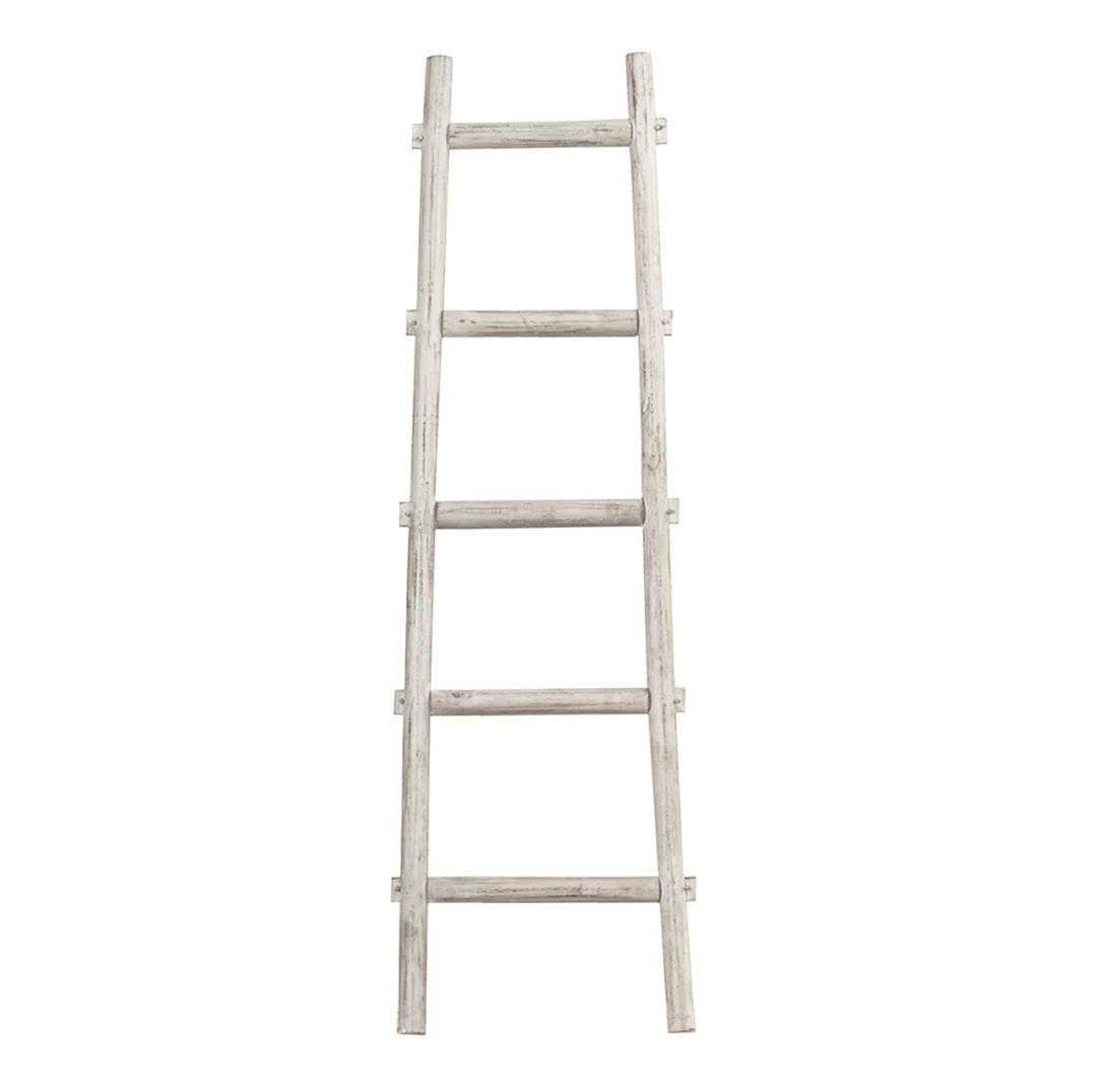 5 Step White Decorative Ladder Shelve