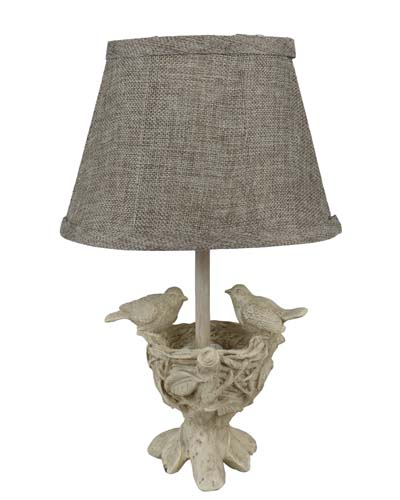 Two Birds And Nest Accent Lamp