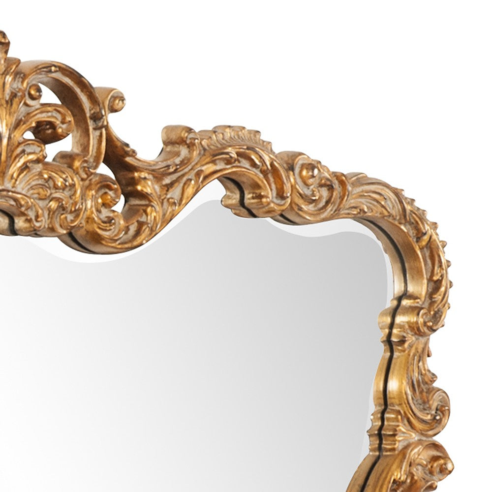 Gold Leaf Mirror With Decorative Textured Frame