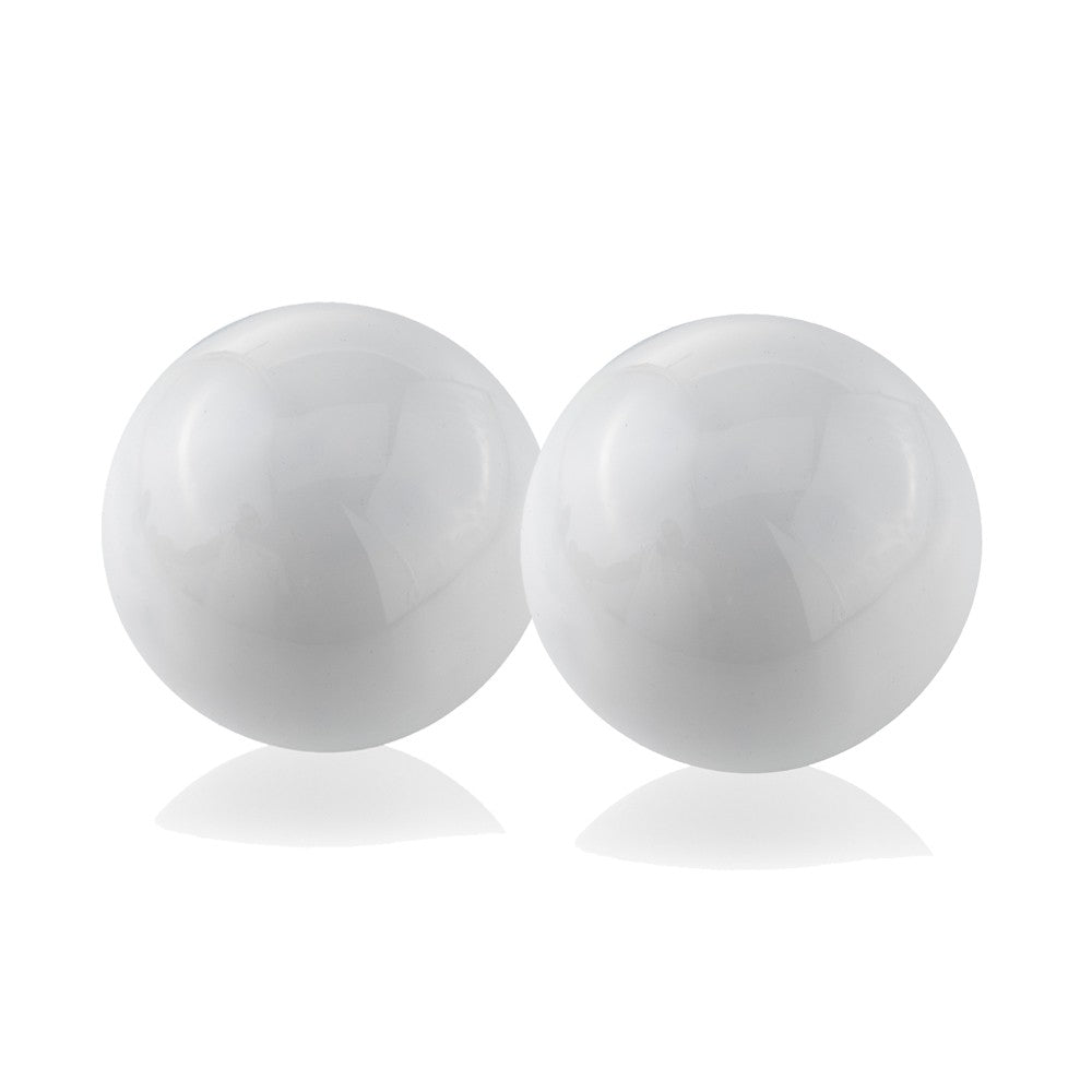 Set Of 2 White Aluminum Decorative Spheres