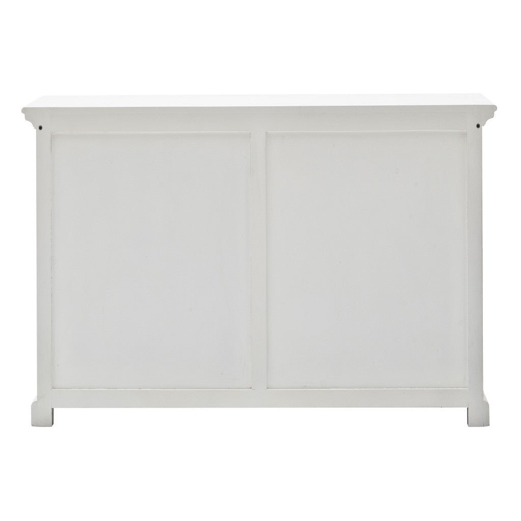 Modern Farmhouse White Buffet Server With Sliding Doors