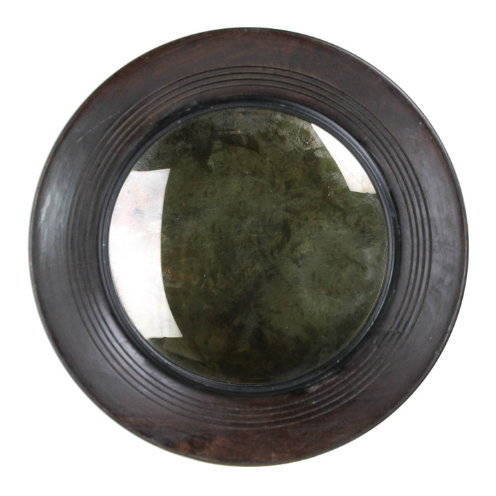 Dark Brown Wooden Convex Mirror