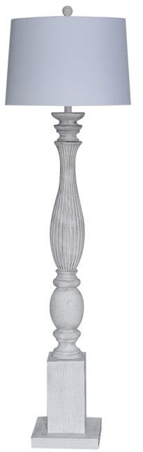 White Wash Plantation Floor Lamp