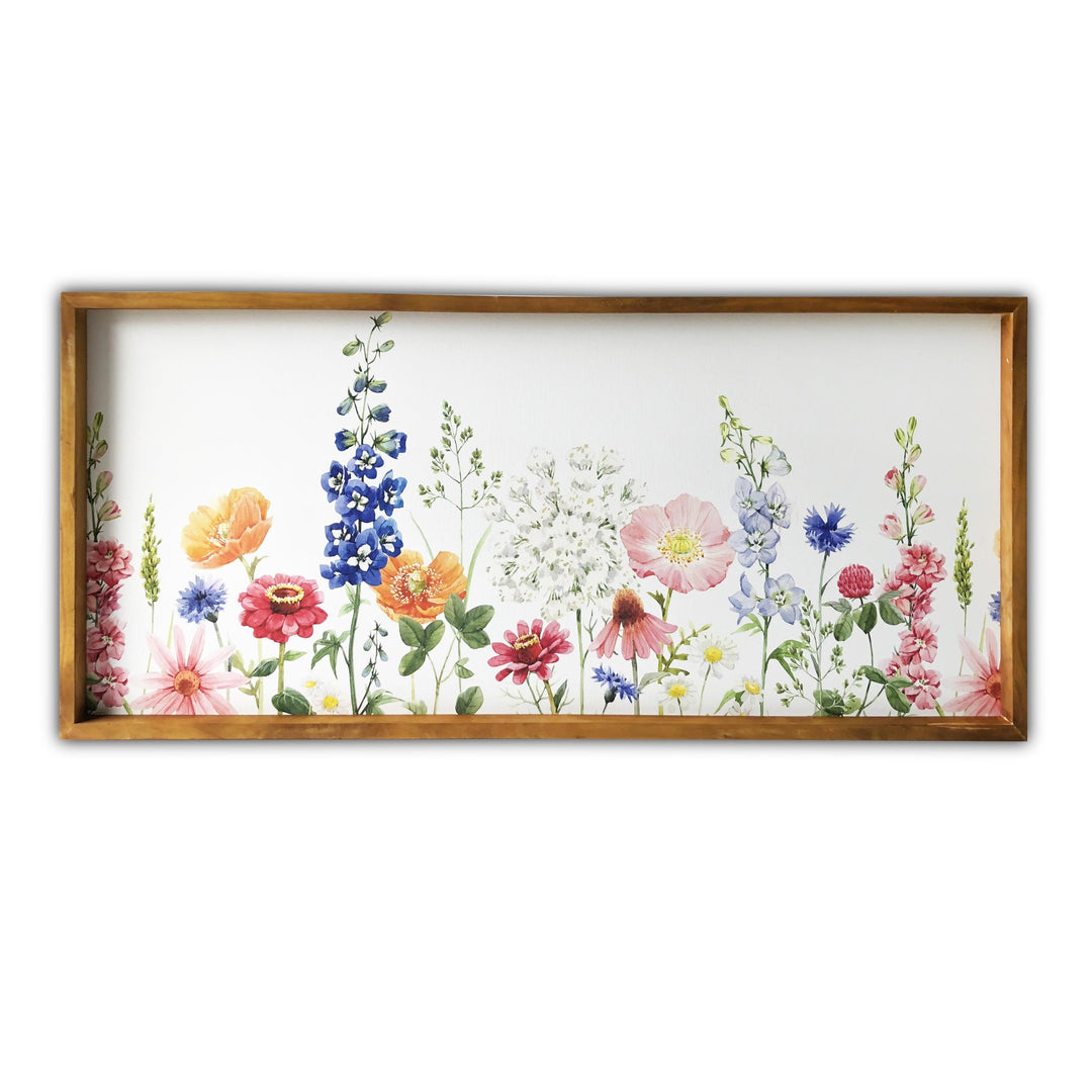 Vivid Spring Garden Wooden Framed Canvas Wall Art