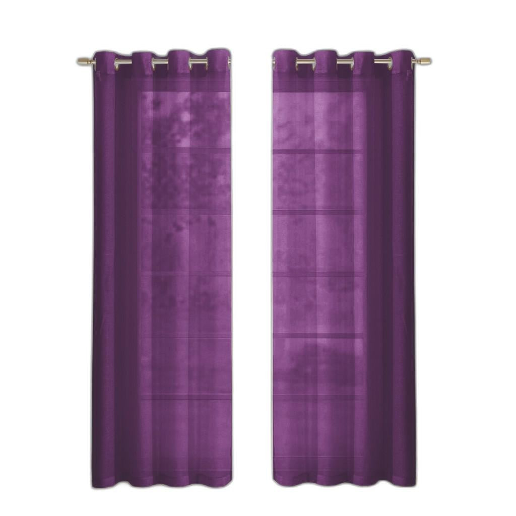 Set of Two 84" Purple Solid Modern Window Panels